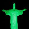 Cristo Redentor é iluminado de verde pelo Dia Nacional de Luta da